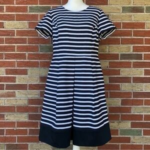 Brooks Brothers NWT Striped Pleated Blue White Short Sleeve Dress 👗